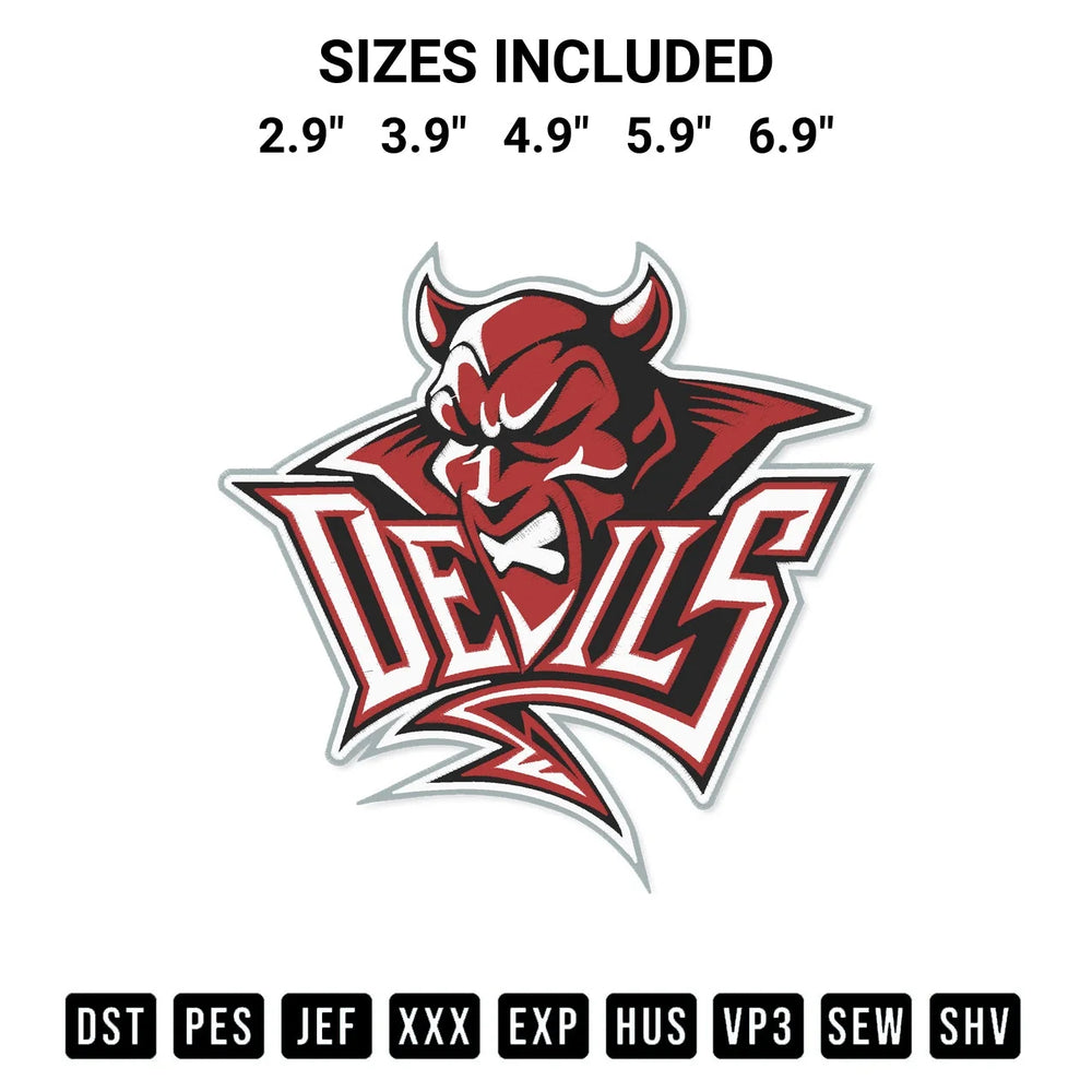Devil Mascot Embroidery Design
