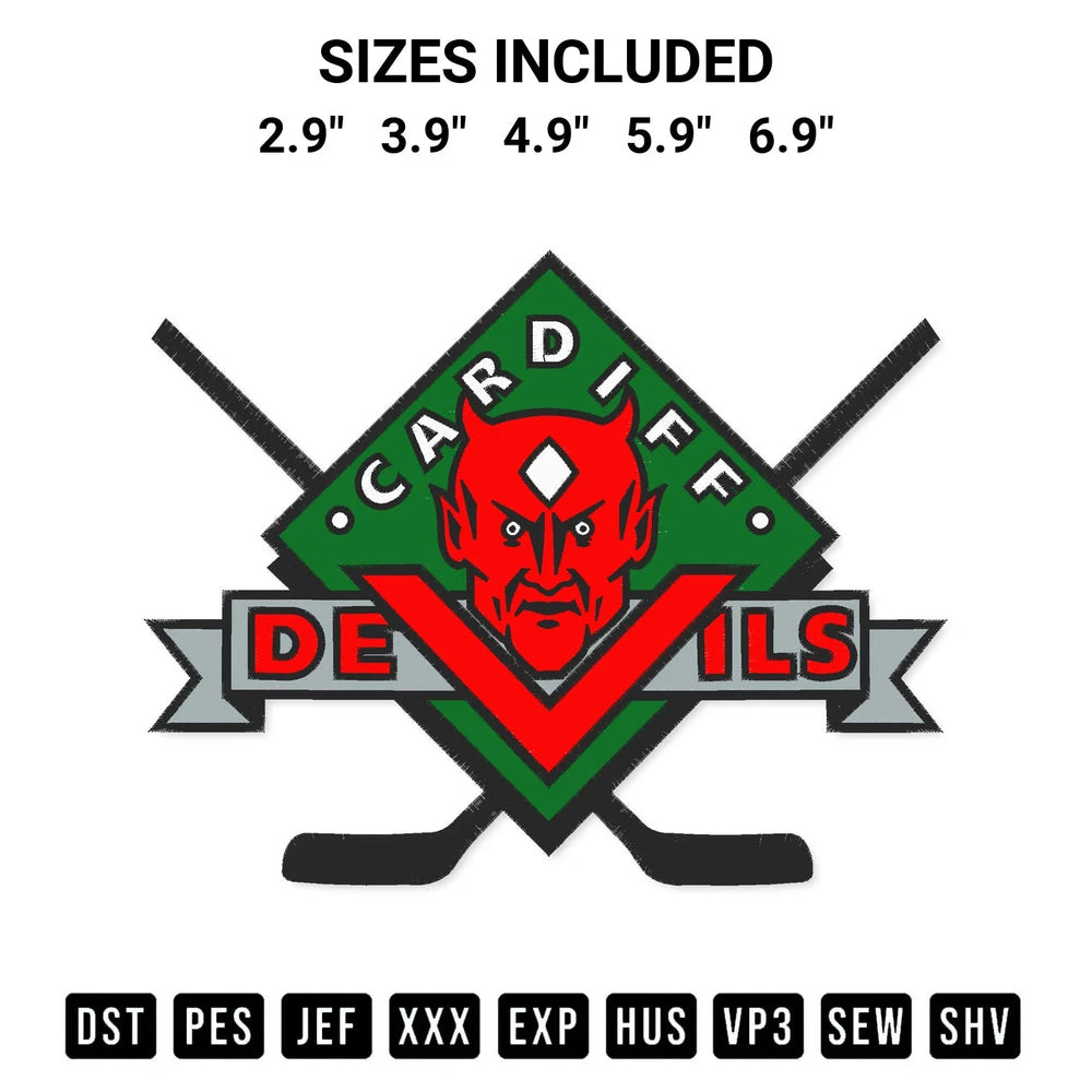 Devils Hockey Embroidery Design