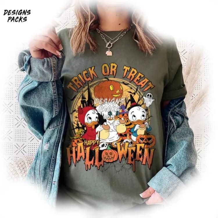 Dewey And Louie Cartoon Land Halloween Vintage Huey Png Design