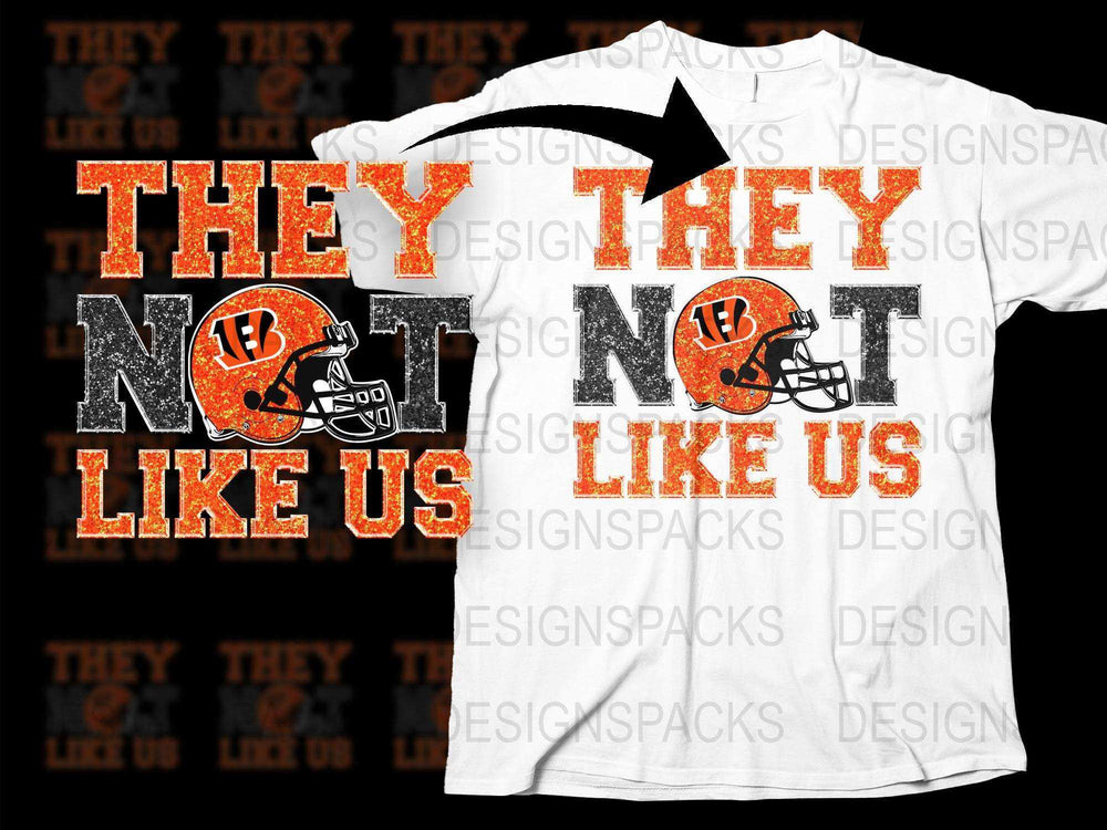 Cincinnati Football Fan T-Shirt, They Not Like Us Graphic Tee, Sports Apparel, Game Day Shirt, Orange and Black