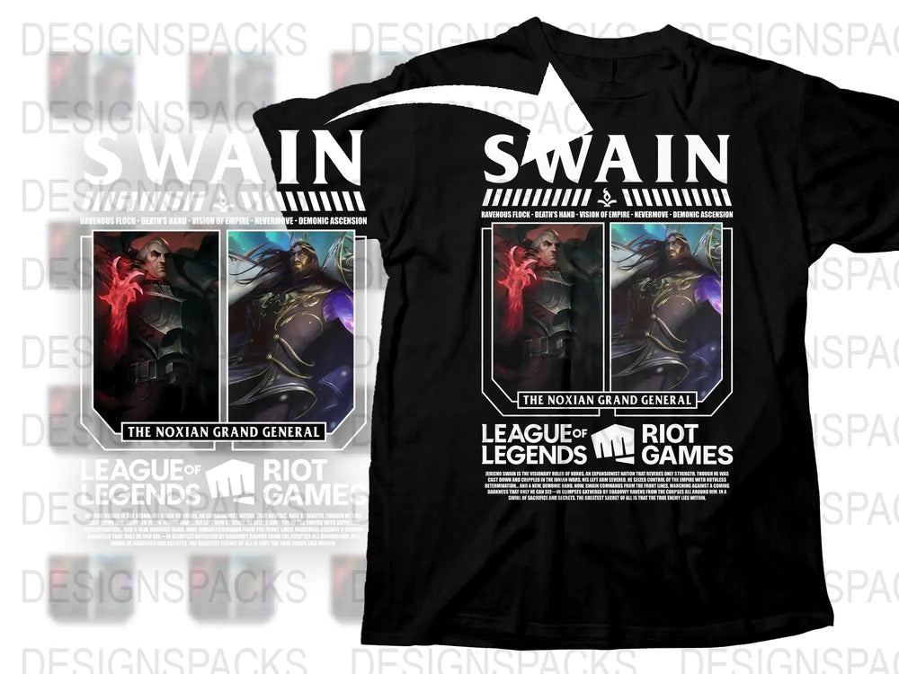 League of Legends Swain T-Shirt, Noxian Grand General Graphic Tee, Riot Games Merchandise, Unisex Gamer Apparel