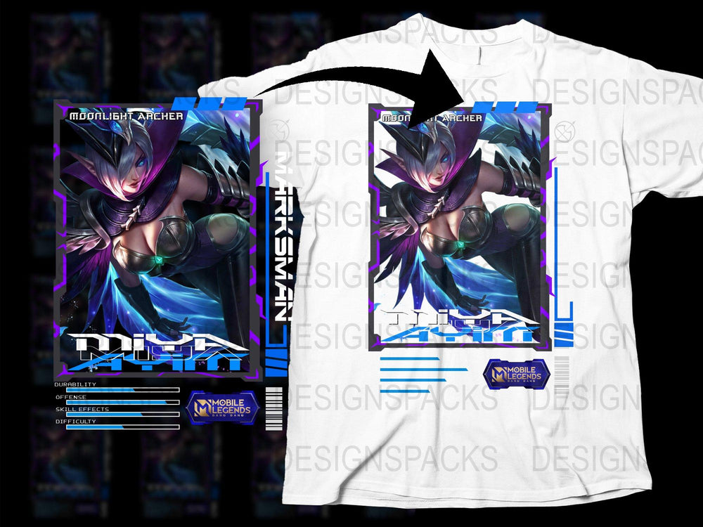 Moonlight Archer T-Shirt, Mobile Legends Inspired, Gamer Apparel, Unisex Graphic Tee, Colorful Print, Gaming Merch, Fantasy Design