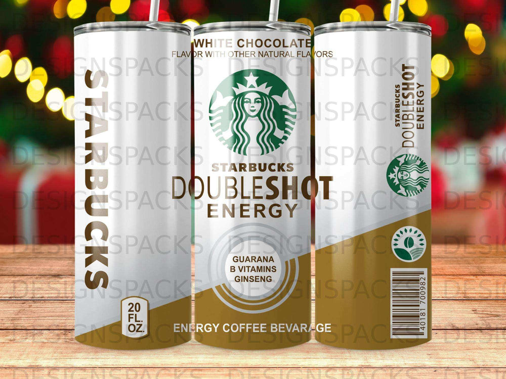 Starbucks DoubleShot Energy drink can, white chocolate flavor.