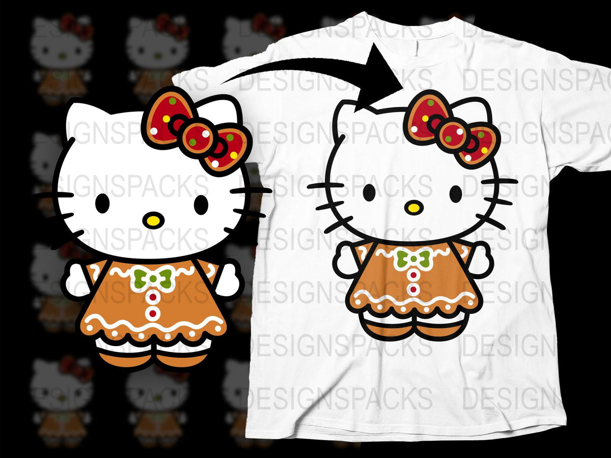 Hello Kitty T-Shirt Cute Cartoon Character Tee with Bow Kids' Fashion Apparel