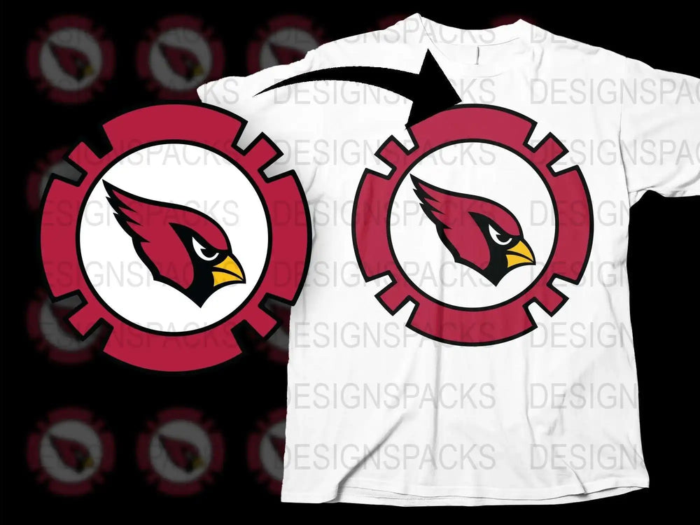 Arizona Cardinals Inspired T-Shirt, Red and White Bird Logo, Casual Sports Apparel, Unisex Football Tee