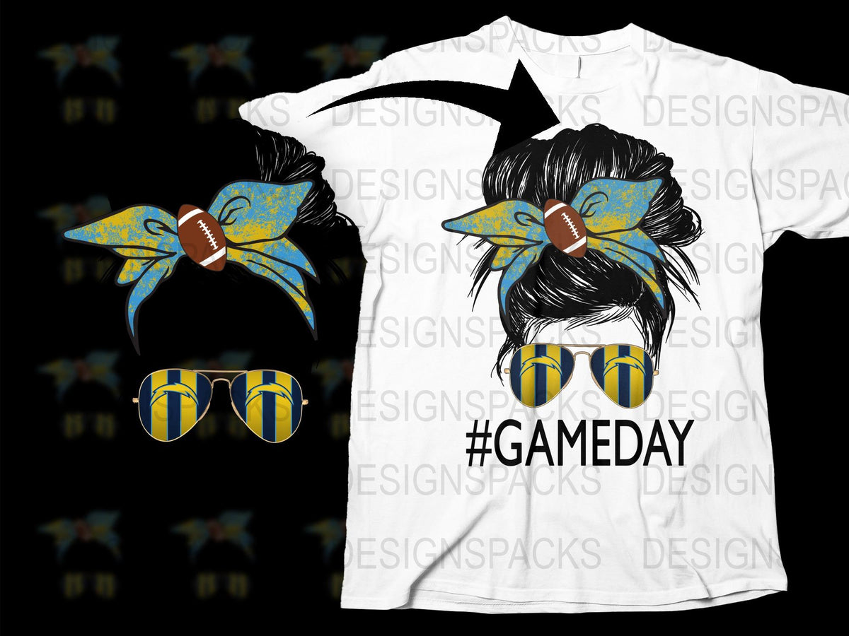 Game Day Football Bow T-Shirt, Women's Sports Fan Tee, Trendy Graphic Design, Casual Game Wear