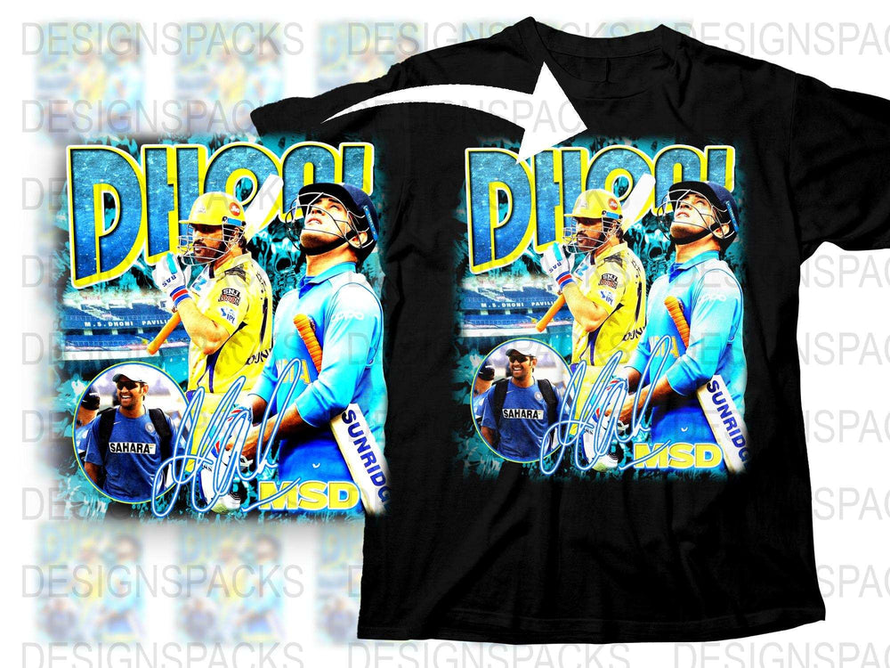 MS Dhoni T-Shirt, Chennai Super Kings, Cricket Sports Tee, Indian Team Player Fan Apparel