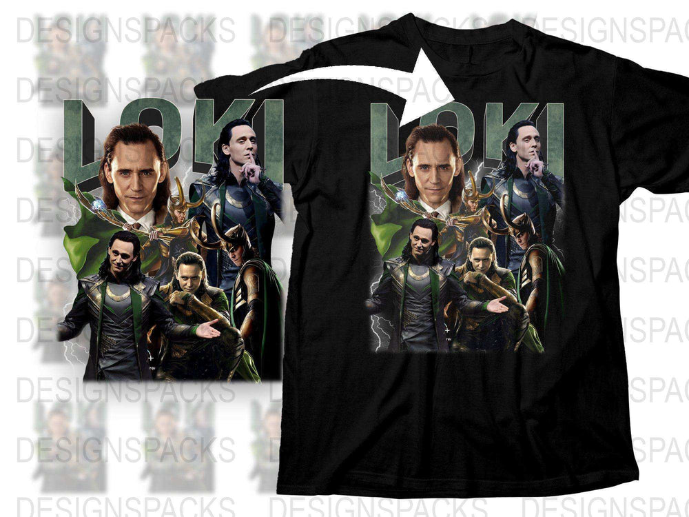 Loki Themed T-Shirt, Marvel Character Print, Tom Hiddleston Graphic Tee, Fan Merchandise, Multiple Sizes Available