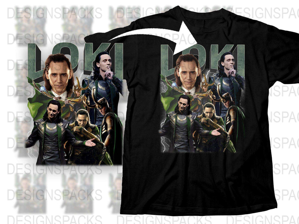 Loki Themed T-Shirt, Marvel Character Print, Tom Hiddleston Graphic Tee, Fan Merchandise, Multiple Sizes Available