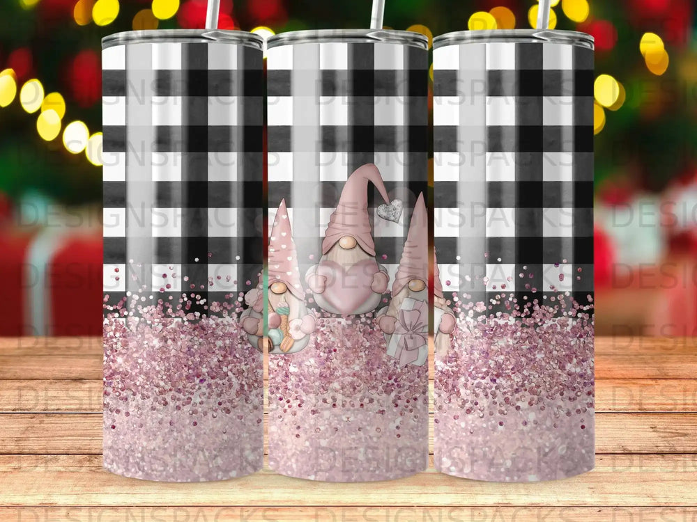 Black White Buffalo Plaid Pink Glitter Gnomes product type