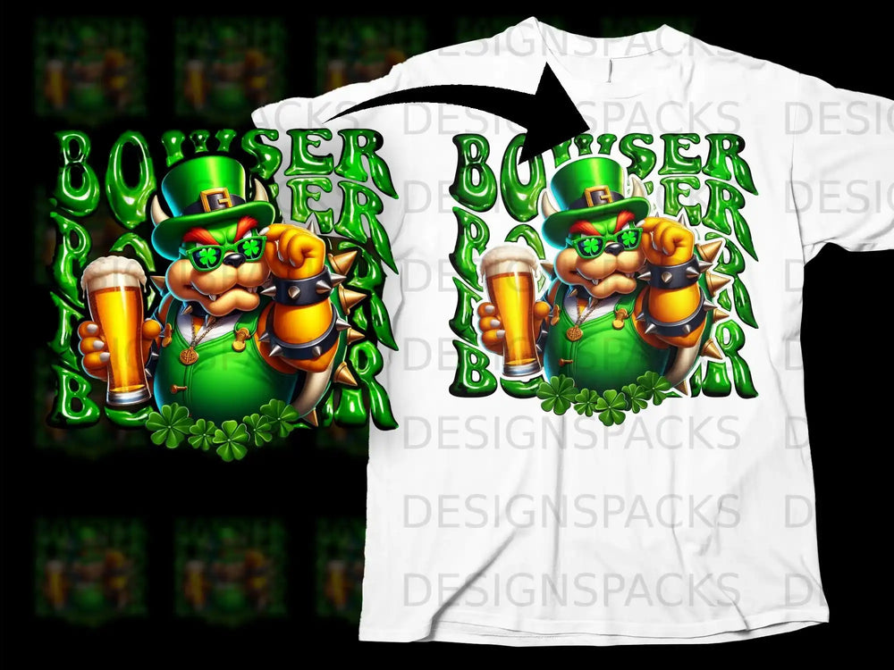 Bowser Leprechaun Shamrocks Beer St Patrick Day product type