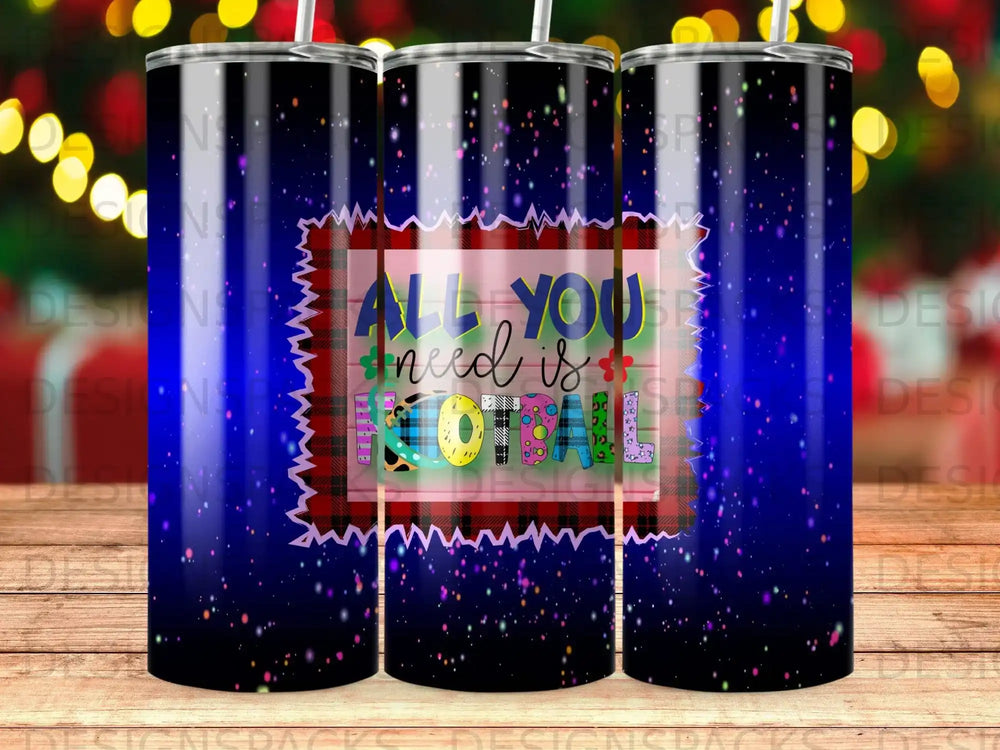 All you need is football text on a starry background with plaid trim.
