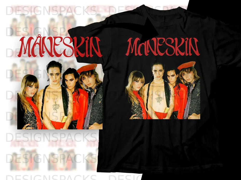 Måneskin Iconic Style Tee Png Digital Download