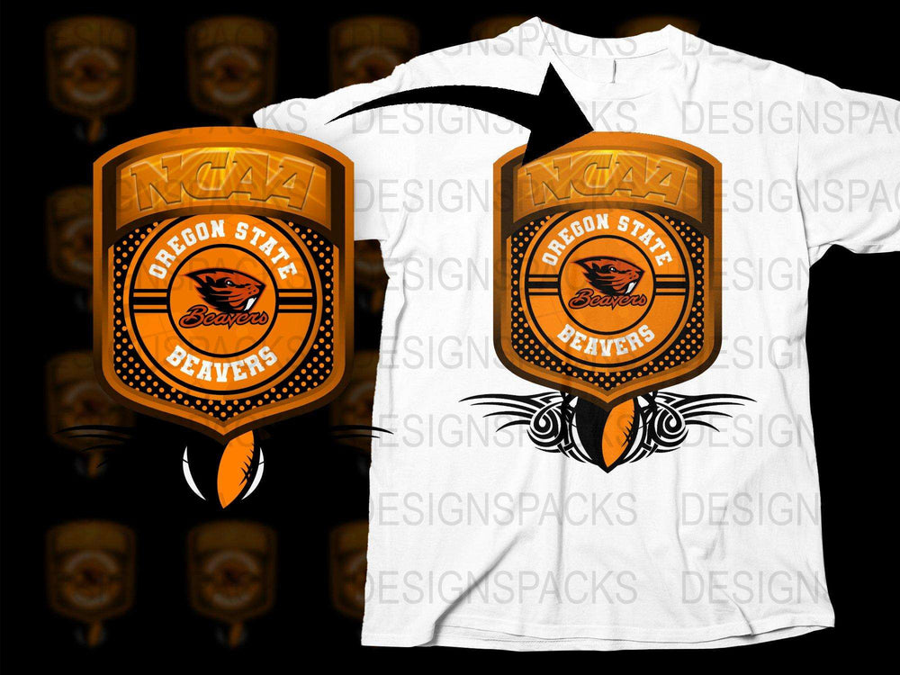 NCAA Oregon State Beavers Logo T-Shirt, Unique College Sports Fan Apparel, Black and Orange