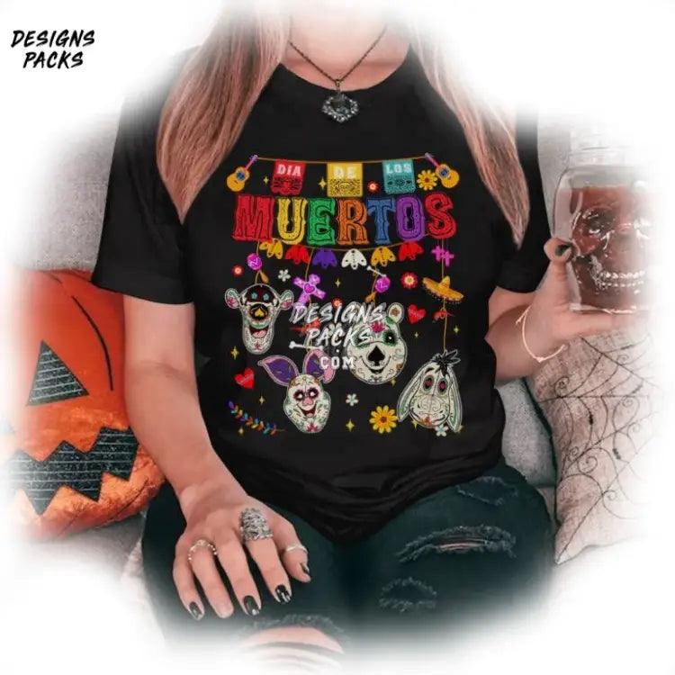 Die Loa Ds Muertos Day Of The Dead Cartoon Pooh Skull Sugar Mask Png Design