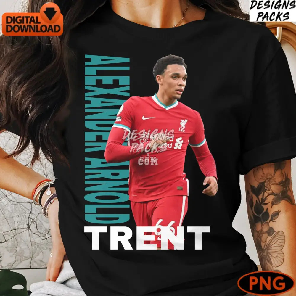 Digital Soccer Player Cutout Sports Clipart Instant Download Liverpool Fc Football Lover Gift Red