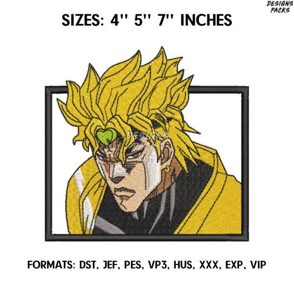Dio Brando Embroidery Design File, JoJo's Bizarre Adventure Anime Embroidery Design, Jojo Embroidery Design, Anime Pes