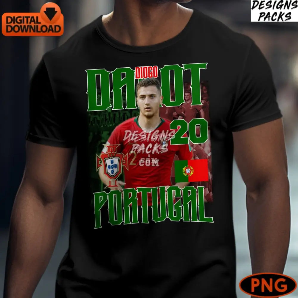 Diogo Jota Digital Portugal Soccer Player Art Instant Download Sports Fan Gift Football Bedroom
