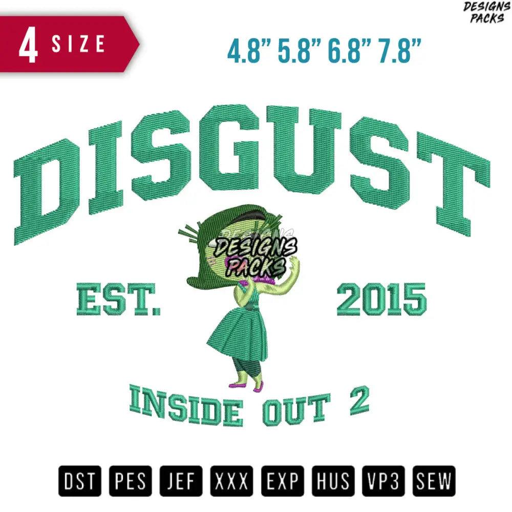 Disgust Est 2015 Inside out Cartoon Embroidery Design