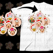 Disney Christmas Ornaments and T-Shirt Set, Mickey Minnie Holiday Apparel and Decorations, Festive Clothing and Gifts
