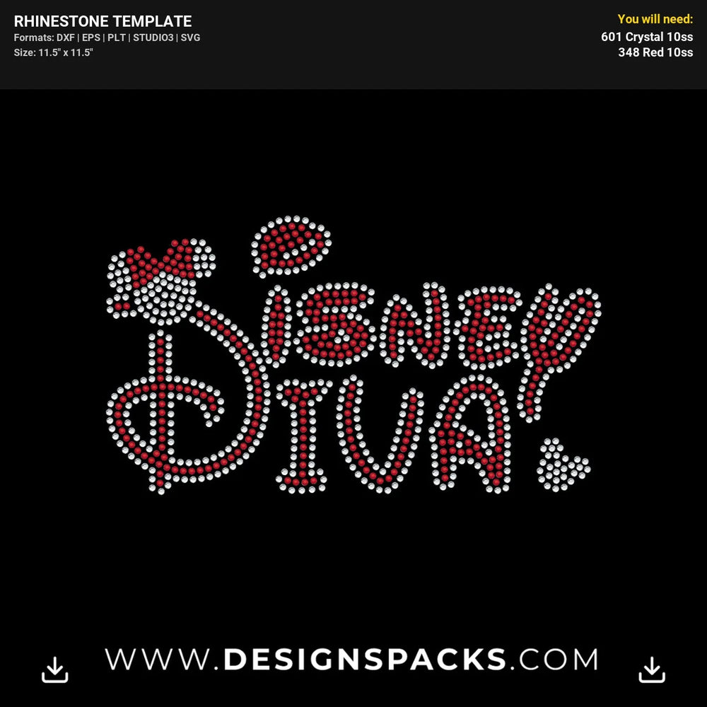 Disney Diva Rhinestone Digital Template