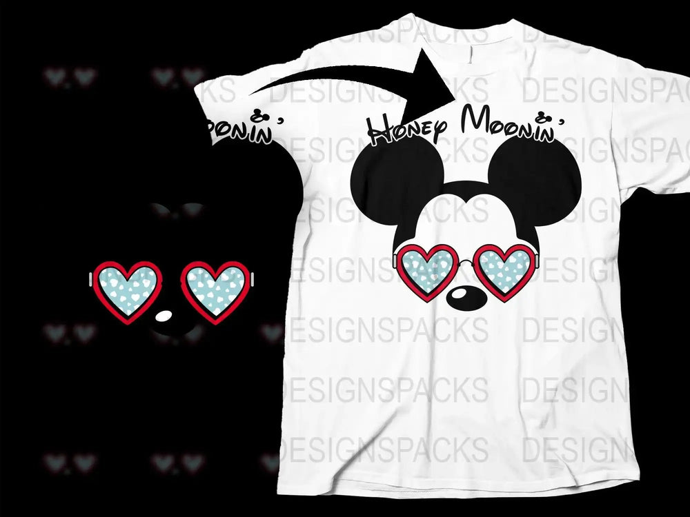 Disney Mickey Mouse Valentine Honeymooning Png Digital Download