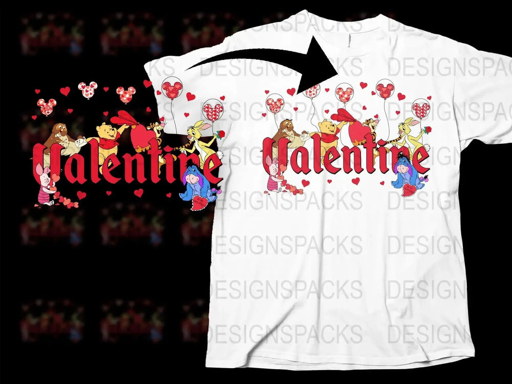 Disney Valentine's Day Characters Graphic Png Digital Download