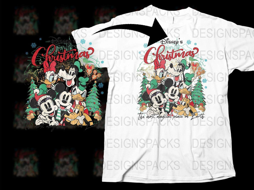 Disney Christmas T-Shirt, Mickey and Friends Holiday Season Tee, Festive Family Apparel