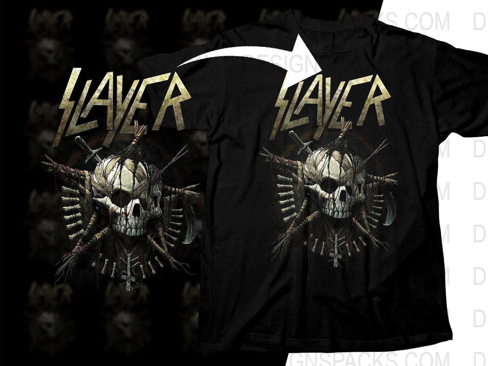 Distinctive Slayer Artwork Rock Skull Themed Png Halftone Digital Download