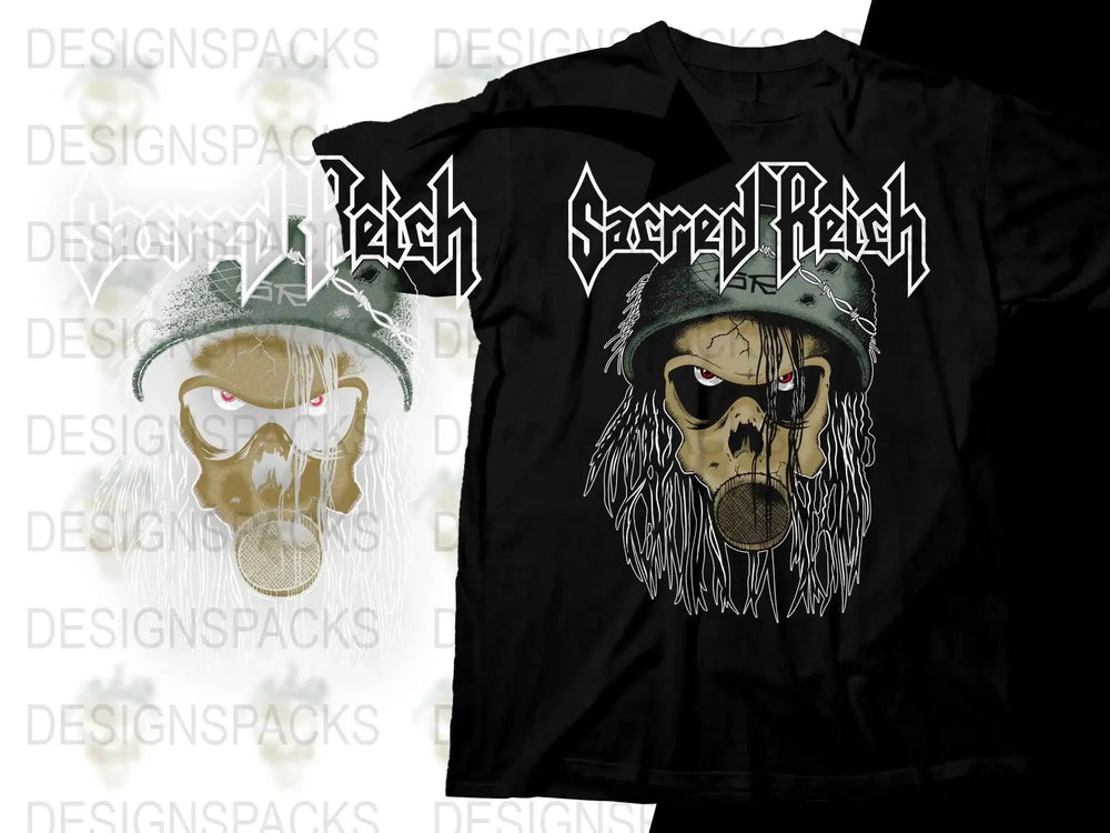Distressed Masked Skull Design Stellar Png Digital Download