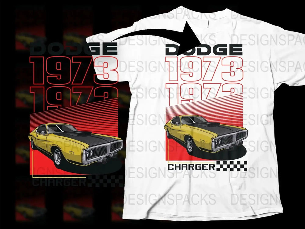 Dodge Charger 1973 1972 Retro Muscle Car Png Digital Download