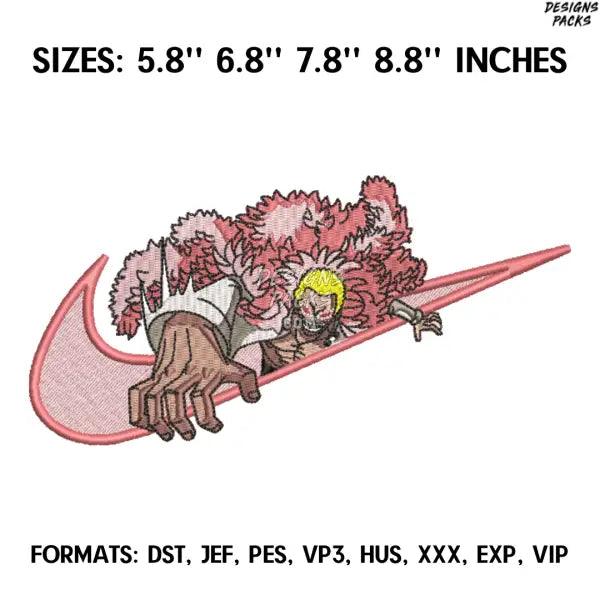 Doflamingo Embroidery Design File, One Piece Anime Embroidery Design, Machine embroidery file. Anime Design Pes Brother