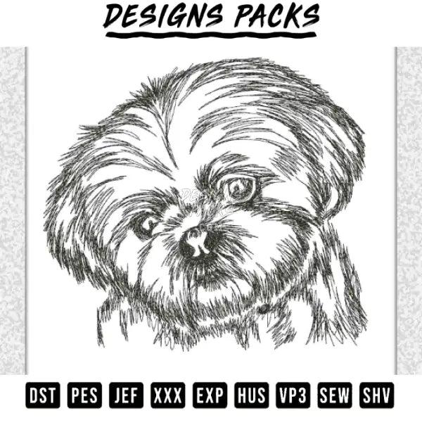 Dog Shih Tzu Embroidery Design 