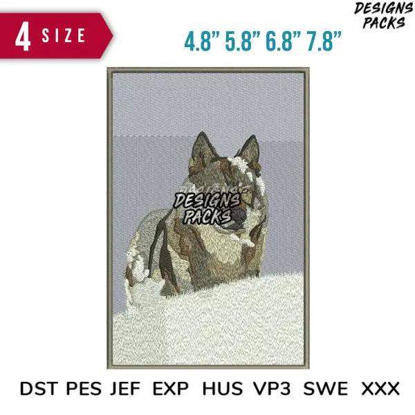 Dog siberian photographic Embroidery Design 4.8" 5.8" 6.8" 7.8"