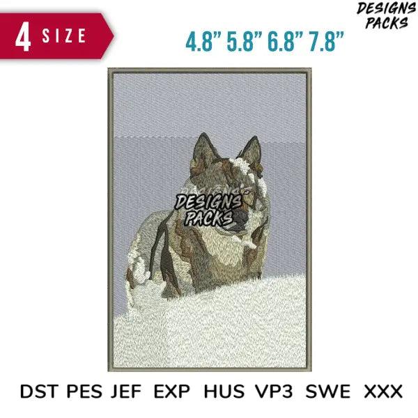 Dog siberian photographic Embroidery Design 4.8" 5.8" 6.8" 7.8"