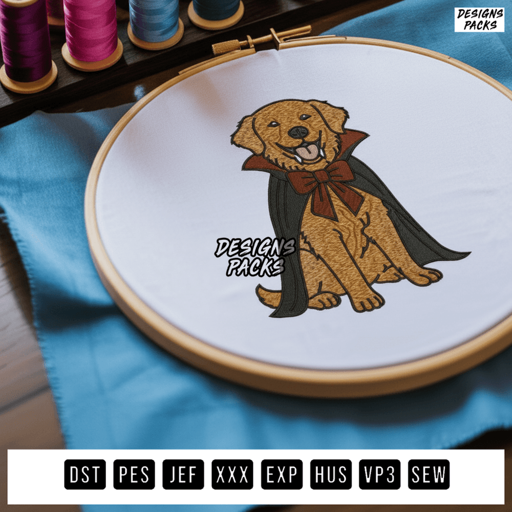 Golden Retriever B Embroidery Design