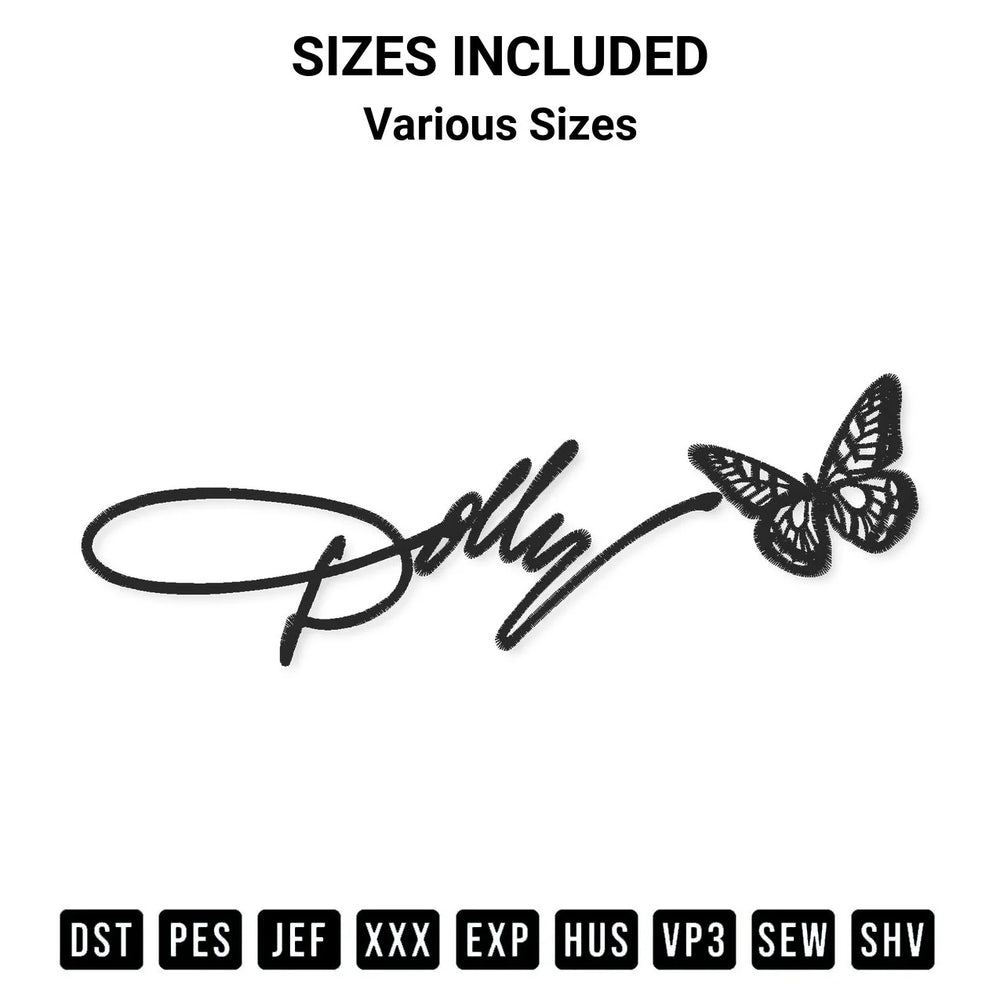 Dolly Butterfly Signature Embroidery Design