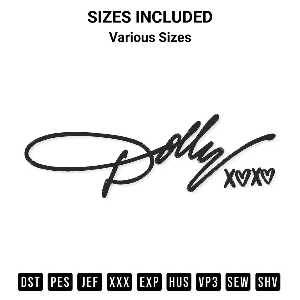 Dolly Parton Signature Xo Xo Embroidery Design