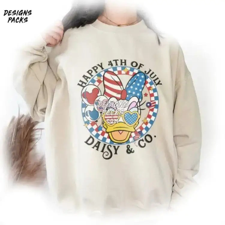 Donald Checkered Happy 4Th Of July Fourth Cartoon Daisy Png Design