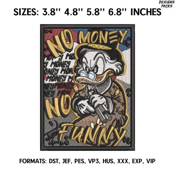 Donald Duck No Money Embroidery Design, Donald Duck Anime Embroidery,. Anime Pes Design