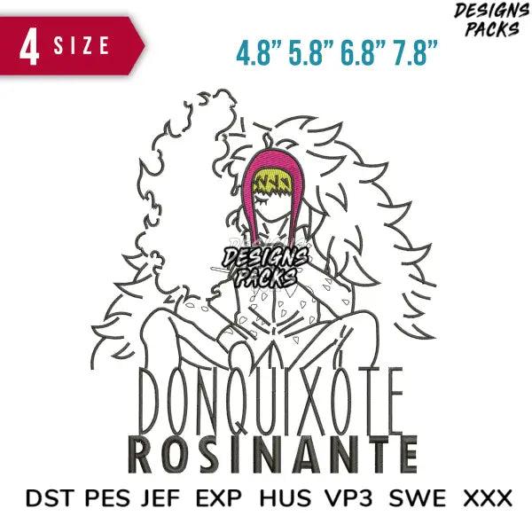 Donquixote Rosinante Embroidery Design 4.8" 5.8" 6.8" 7.8"