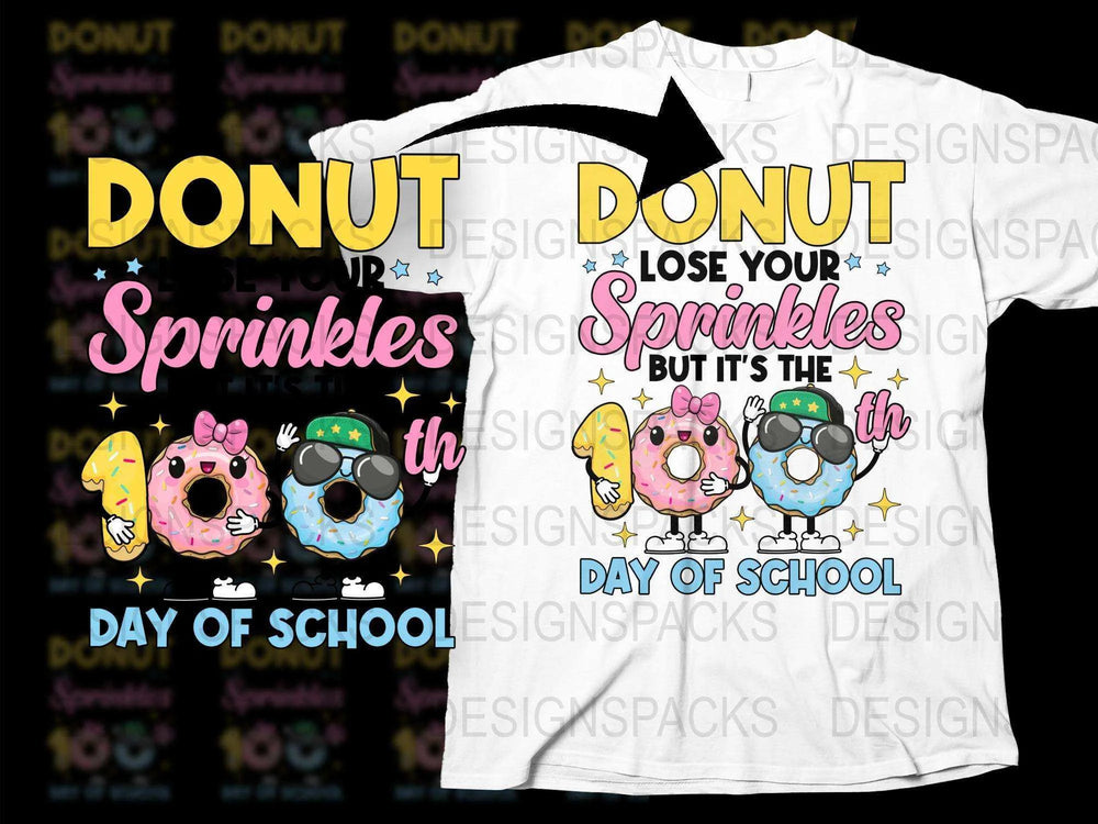Donut Sprinkles Themed First Day of School T-Shirt, Colorful Kids' Tee, Back to School Apparel