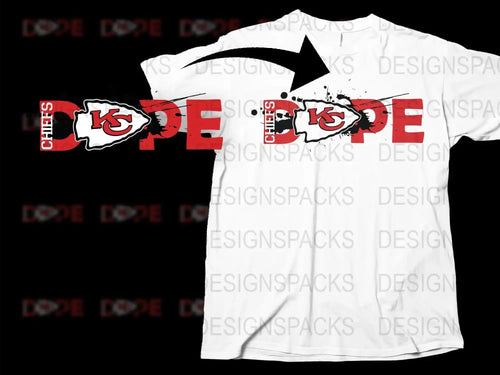 Kansas City Chiefs Inspired T-Shirt, Sports Team Graphic Tee, Casual Fashion, Men's White Shirt with Red Design