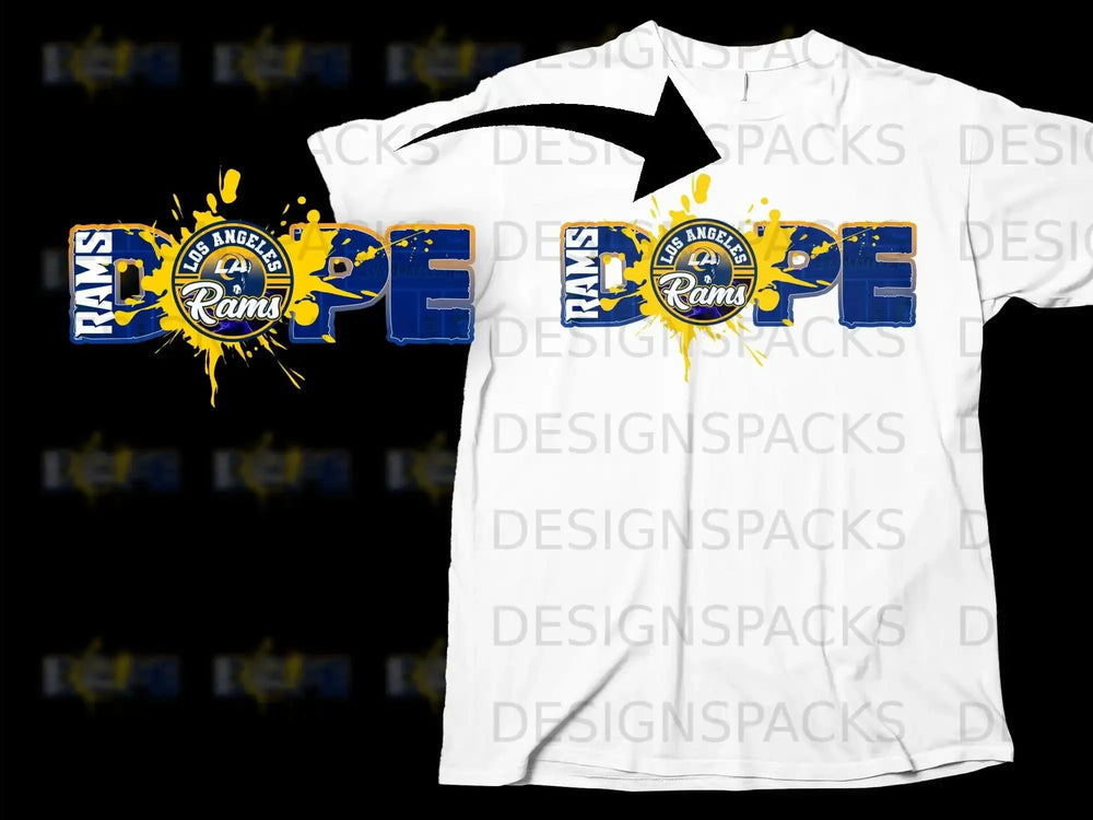 Los Angeles Rams Dope Splatter Design Graphic T-shirt