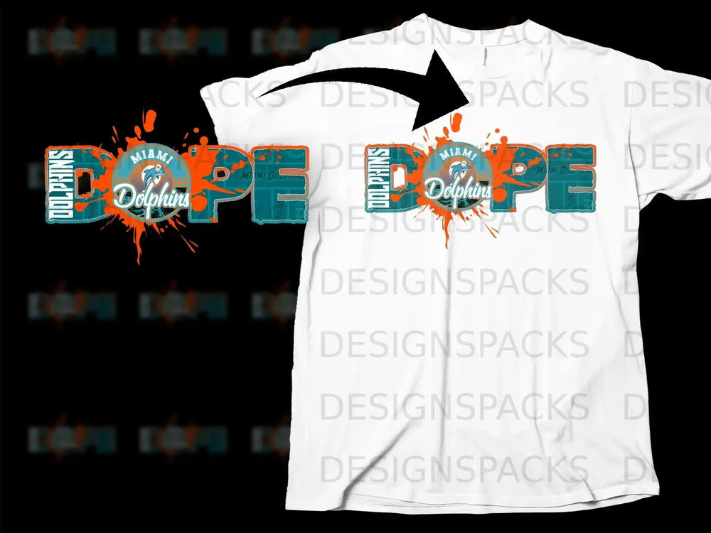 Miami Dolphins Dope Design Graphic Tee Shirt