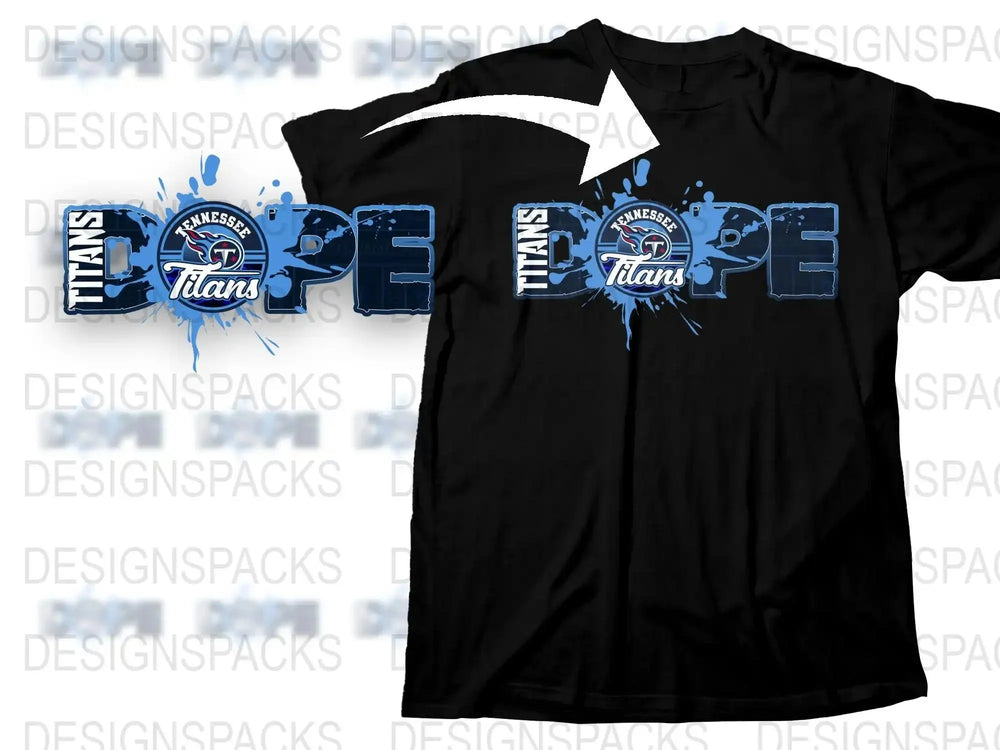 Tennessee Titans T-Shirt, NFL Team Logo Graphic Tee, Black Sports Apparel