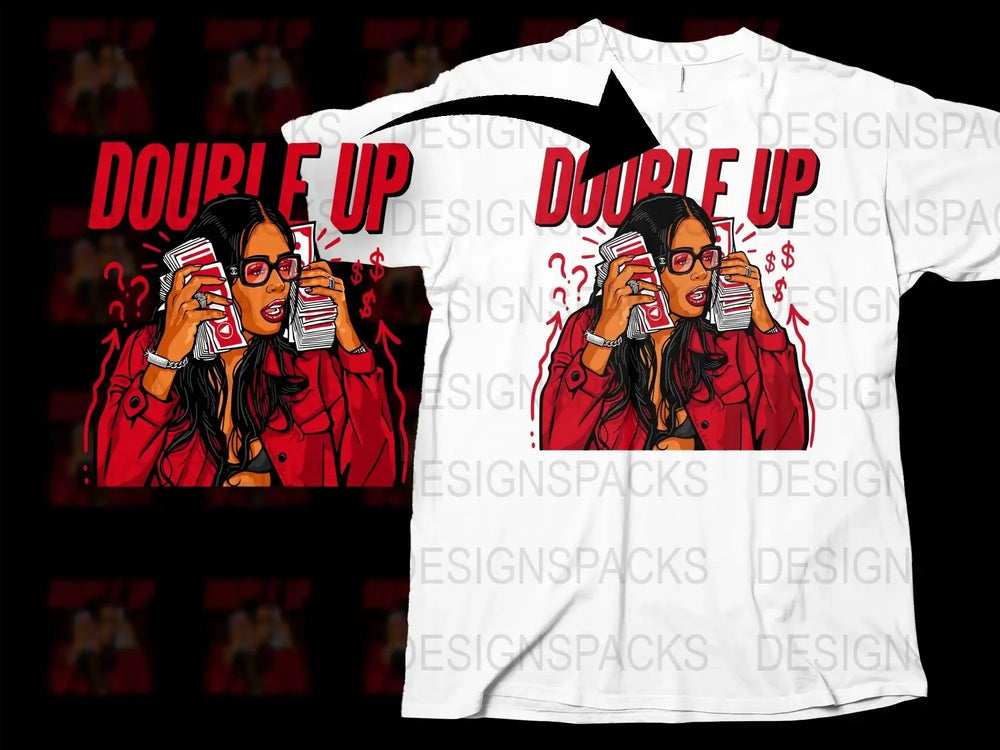 Double Up Graphic with Stylish Design Png Digital Download