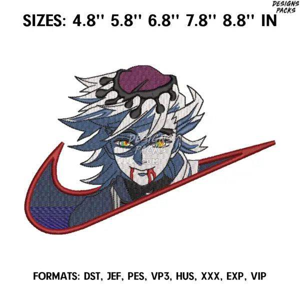 Douma Embroidery Design File, Kimetsu no yaiba Anime Embroidery Design, Demon Slayer anime embroidery design, Upper Moon