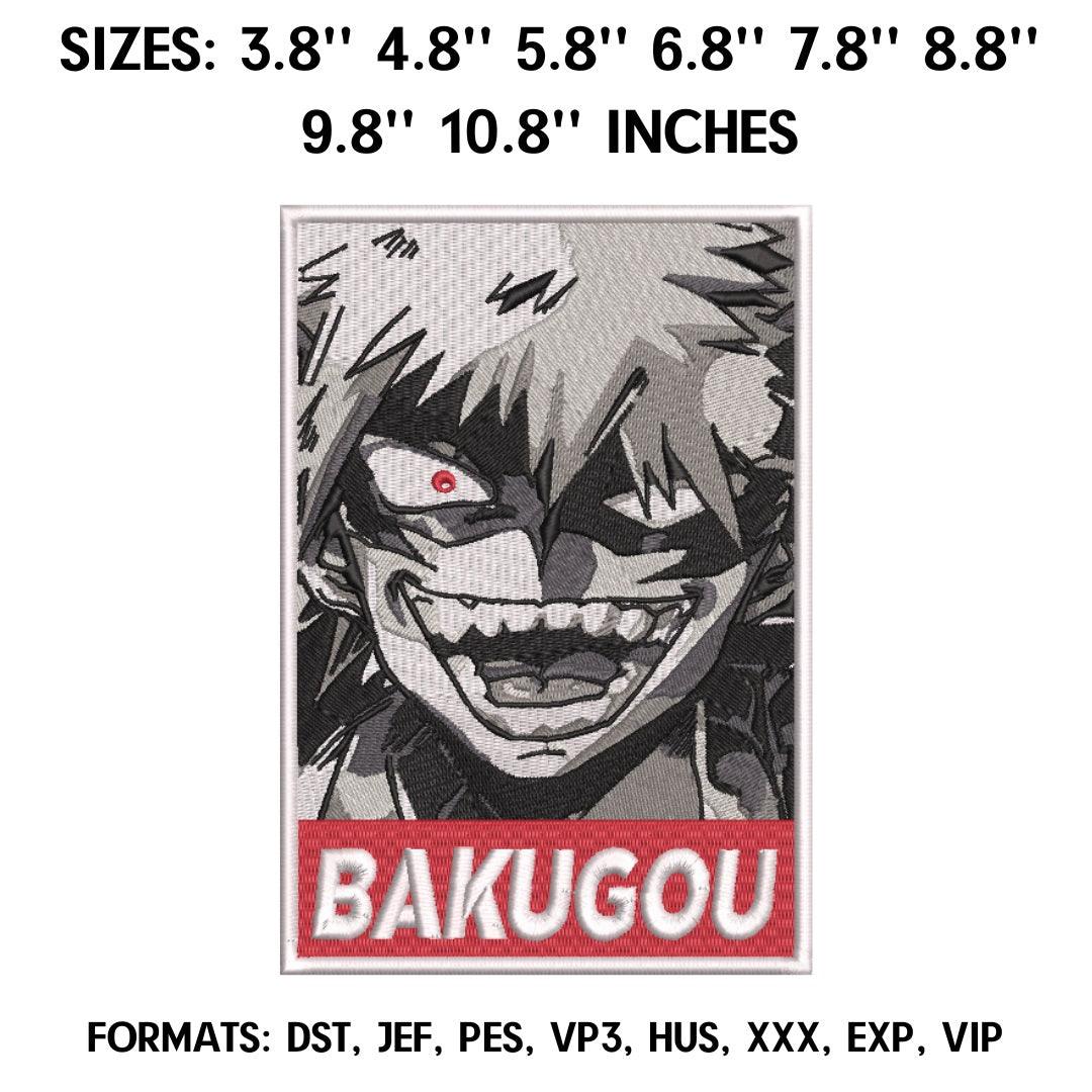 Katsuki Bakugou Poster Style Anime Embroidery Design