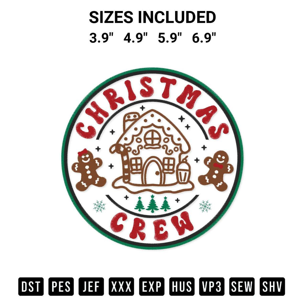 Download the Christmas Crew Gingerbread House Embroidery Design machine embroidery design exclusively at Designspacks.com. Premium digitized pattern for apparel and DIY crafts. Available sizes: 3.9", 4.9", 5.9", 6.9".